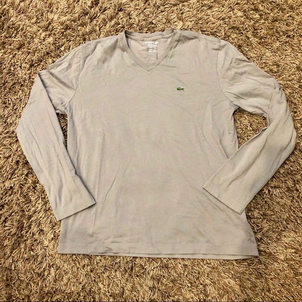 Boys- lacoste long sleeve v neck